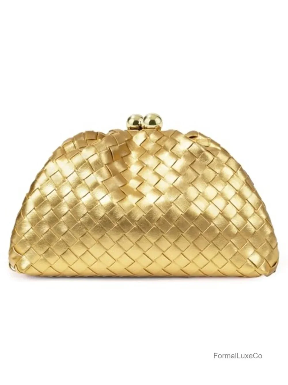 Woven Vegan Leather Evening Bag Clutch Crossbody for Wedding Formal Events